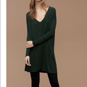 Aritzia Wilfred Free Dark Green Gail Dress